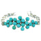 Turquoise And Authentic Sterling Silver Jewelry Link Bracelet VX65228